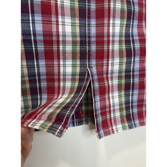 Eddie Bauer Vintage 100% Cotton Plaid Short Skirt Y2K Preppy Comfy Size 10 Tall - Picture 6 of 10